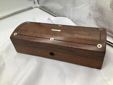 Antique Rosewood Trinket Box W Mother Of Pearl Inlay No Key picture