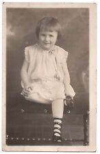 1910s RPPC Child Studio MaryJane Buckle Shoes OH Vitava Photo Postcard VTG picture