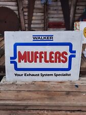 Rare version Vintage Walker mufflers advertisement sign embossed letters 3'×2' picture
