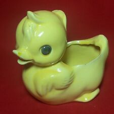 Vintage Baby Duck Planter Vase Yellow Chick Easter Duckling Animal Figurine picture