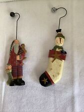Two WilliRaye Christmas Ornaments With Wire And Bells Preowned picture