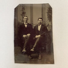 Antique Tintype Photograph Handsome Young Man Men Suit Goatee Gay Int picture