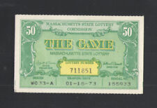 1973 MASSACHUSETTS LOTTERY TICKET { THE GAME } picture