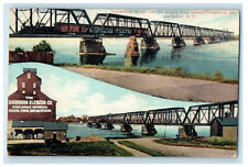 c1910 Bridge Over Niagara River Between Bridgeburg Ont and Buffalo NY Postcard picture