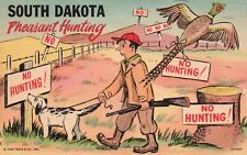 Postcard SD South Dakota Pheasant Hunting Comic 1952 Linen Vintage PC K436 picture
