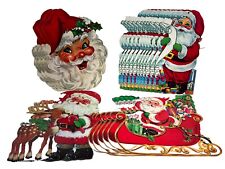 Lot of 23 Vintage Santa Claus Christmas Die Cut Cutout Decorations Multiples picture
