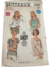 Butterick Pattern 5285 Misses’ Blouse in Three Versions Complete Sz16 Vintage picture