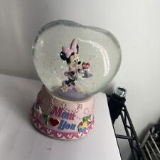MINNIE MOUSE Mom I Love You Heart Snow Globe Music Mothers Day Gift picture
