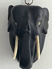 Hand Carved Antique Ebony Wood Elephant Wall Mount picture