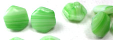 16 Antique Czech Green w/White Stripe Hexagon Glass Buttons 12x12mm 1/2” 20L picture