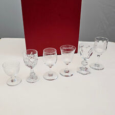 Baccarat Cordial Liqueur Miniature Goblet Set - 6 Glasses with box Crystal Etch picture