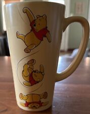 Winnie The Pooh Falling & Tumbling Tall Latte Coffee Tea Yellow Ceramic Mug picture