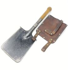 WW2 Swiss Army Military Short Trenching Shovel W/ Original Leather Sheath 1939 picture