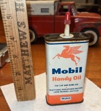 Vintage Mobil Handy Oil Oiler 4 oz. Can Fractional Horsepower, Car & Home Use picture