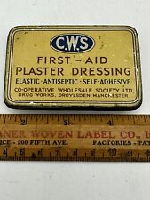 CWS First Aid Plaster Dressing Tin Vintage Manchester England picture