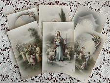 6 Pretty Catholic Antique Vintage FB Italian Artistry LARGE HOLY CARDS #C30 picture