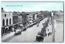 Beaver Dam Wisconsin WI Postcard Bird's Eye View Of	White Way c1920's Antique picture