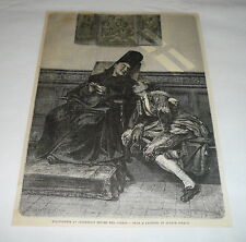 1878 magazine engraving~BULLFIGHTER CONFESSION BEFORE COMBAT Bullfighting, Spain picture