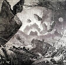Great Earthquake Sun Stars Moon 1880 Terror Apocalypse Victorian Woodcut DWZ3C picture