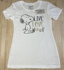 (M) PEANUTS Live Laugh Woof SNOOPY Shirt WOMENS Faded PP SAMPLE Rare Tee NWOT picture