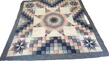 Lone Star - Vintage Quilt -  Hand Quilted 77x79