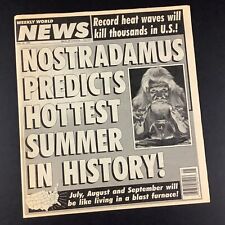 Rare 1995 WEEKLY WORLD NEWS MAG Nostradamus Predicts Hottest Summer FLAT picture