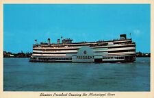 Postcard Steamer President Cruising The Mississippi River Side Wheeler Boat Ship picture
