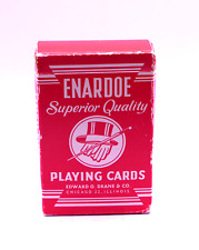 Vintage Enardoe Superior Quality Bridge Playing Cards Red Linen Cards picture