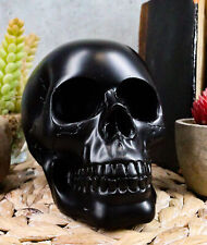 Ebros Charcoal Black Voodoo Skull Statue Cranium Decor Figurine Collectible picture