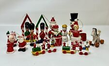 Mixed Lot of Vintage Wooden Christmas Ornaments Made In Japan / Kurt Adler/Santa picture