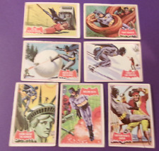 7 TOPPS 1966 BATMAN RED SERIES TRADING CARDS TV ACTION COMEDY COMIC BOOK HEROES picture