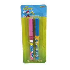 THE SMURFS 2 PACK BARREL PENS 2010 SEALED SMURFETTE + SMURFS NEW IN PACKAGE picture