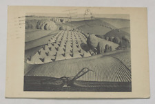 Fall Plowing 1931 Grant Wood, Art Institute of Chicago Vintage Postcard PM1947 picture