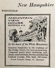 1969 Mountain View House HOTEL Whitefield NH PROMO 1.5” VINTAGE picture