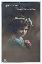 1919 Pretty Little Girl Beauty's Jewel Studio Portrait RPPC Photo Postcard picture