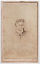 ANTIQUE CDV CIRCA 1860s PETER BAAB GORGEOUS YOUNG LADY IN DRESS NEW YORK picture