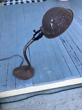 Vintage Faries Desk table Lamp Gooseneck Industrial Cast Iron Light rewired  picture