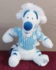 Disney Store Exclusive White & Blue Tigger Blue Snowflake Sweater, Hat Plush NWT picture