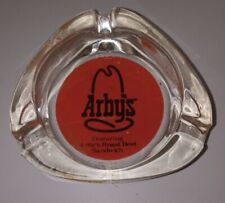 Original Vintage Glass ARBY'S Ashtray Orange Cowboy Hat Logo picture