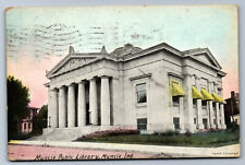 Postcard Indiana IN c.1900's Public Library Muncie Hand Colored Y8 picture