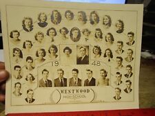 ANTIQUE OLD PHOTO PICTURE Westwood High School Massachusetts Senior Class 1948 picture