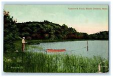c1910 Fishing in Sparrow's Pond, South Orleans MA Unposted Antique Postcard picture