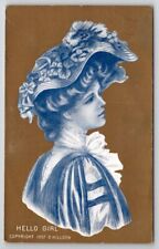 Beautiful Victorian Woman American Gibson Girl Art To Louisburg MN  Postcard S21 picture