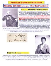 American Slavery  re: Slave Dred Scott Trial - Reverdy Johnson clipped Signature picture
