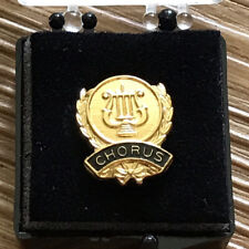 CHORUS Laurels & Lyre Lapel Pin Gold Tone Embossed Raised Relief Member Badge picture