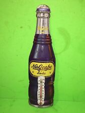 Vintage Original NUGRAPE Soda Thermometer Embossed Bottle Tin Sign Rare Antique picture