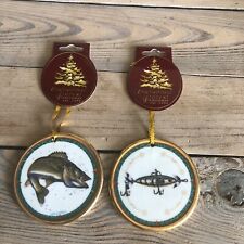Vintage Enchanted Forest Christmas Ornaments Fishing Lure Walleye Jon Q. Wrght picture