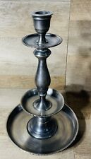 August Haven Peititfour French Style Candlestick 12” Tall Silver Tone picture