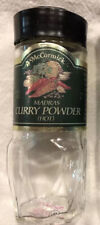 Vintage McCormick Glass EMPTY Spice Madras Curry Powder Hot Black Lid picture