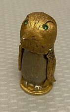vintage Rosenfeld Florenza Penguin Lighter figural bird green rhinestone eyes 2